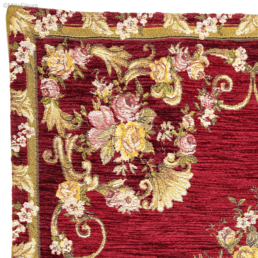 Haiti, rood Sierkussens Bloemen klassiek - Mille Fleurs Tapestries