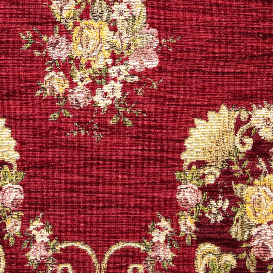 Haiti, rood Sierkussens Bloemen klassiek - Mille Fleurs Tapestries