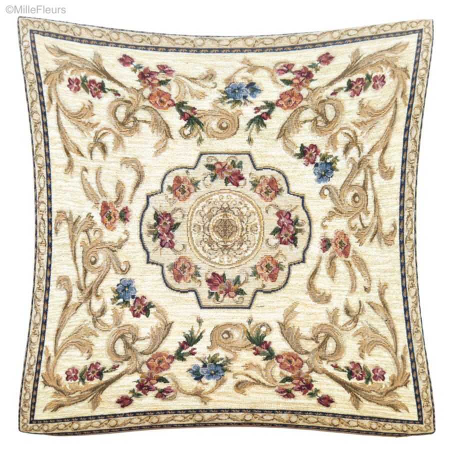 Louvre, beige Tapestry cushions Classic Flowers - Mille Fleurs Tapestries