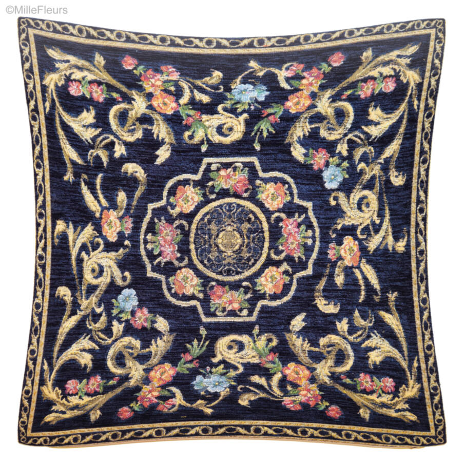 Louvre, blue Tapestry cushions Classic Flowers - Mille Fleurs Tapestries