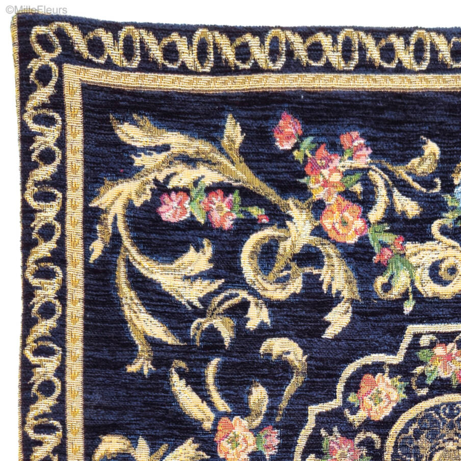 Louvre, blue Tapestry cushions Classic Flowers - Mille Fleurs Tapestries