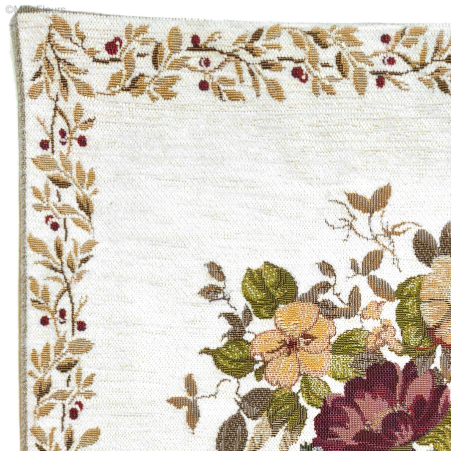 Truda, white Tapestry cushions Classic Flowers - Mille Fleurs Tapestries