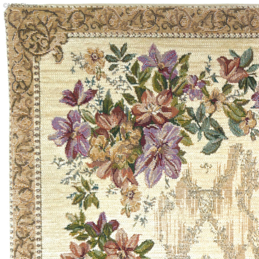 Turin, ivory Tapestry cushions Classic Flowers - Mille Fleurs Tapestries