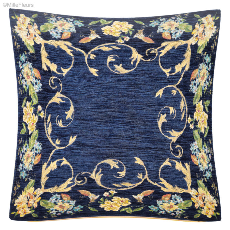 Zitta, blauw Sierkussens Bloemen klassiek - Mille Fleurs Tapestries