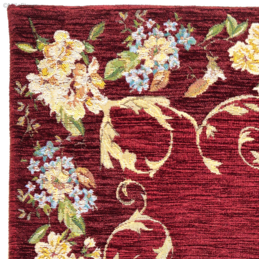 Zitta, burgundy Tapestry cushions Classic Flowers - Mille Fleurs Tapestries