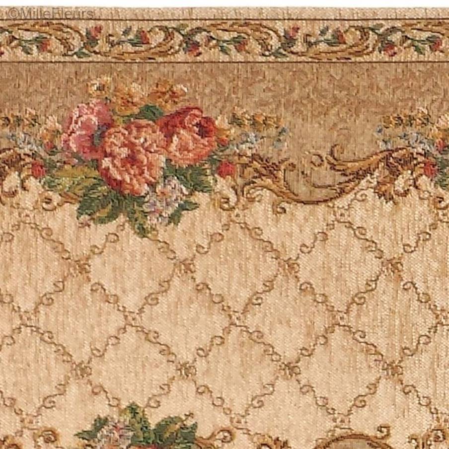 Belize, beige Tafellopers Traditioneel - Mille Fleurs Tapestries