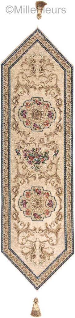 Louvre, beige Caminos de mesa Tradicional - Mille Fleurs Tapestries