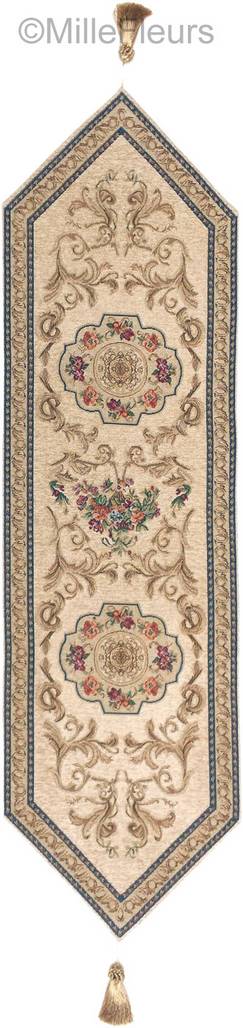 Louvre, beige Chemins de table Traditionnel - Mille Fleurs Tapestries