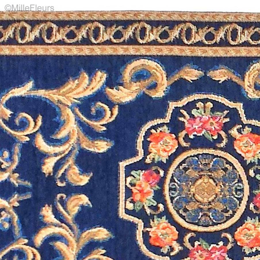 Louvre, blauw Tafellopers Traditioneel - Mille Fleurs Tapestries