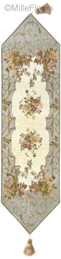 Vermont, ivory/grey blue Tapestry runners Traditional - Mille Fleurs Tapestries