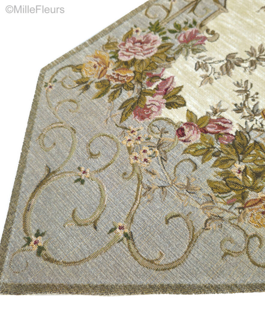 Vermont, ivory/grey blue Tapestry runners Traditional - Mille Fleurs Tapestries