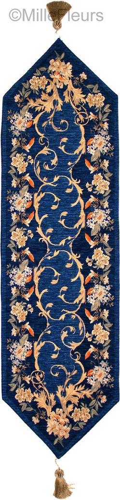 Zitta, blauw Tafellopers Traditioneel - Mille Fleurs Tapestries