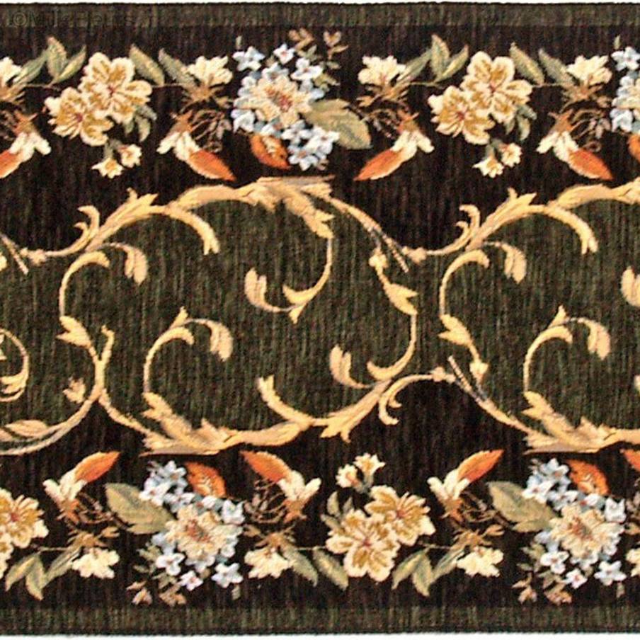 Zitta, donkergroen Tafellopers Traditioneel - Mille Fleurs Tapestries
