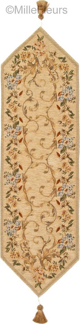 Zitta, marfil Caminos de mesa Tradicional - Mille Fleurs Tapestries