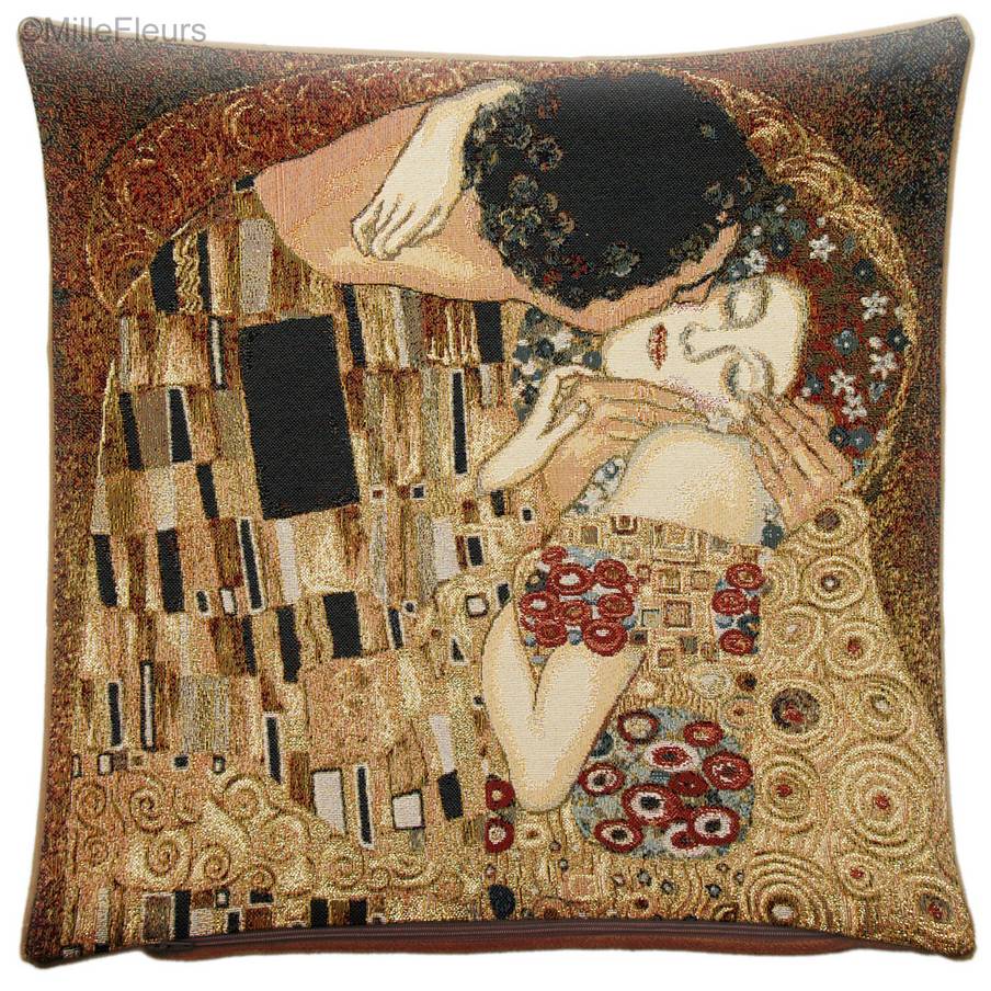 De Kus (Gustav Klimt) Kussenslopen Gustav Klimt - Mille Fleurs Tapestries