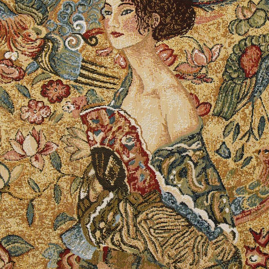 Dama con Abanico (Gustav Klimt) Fundas de cojín Gustav Klimt - Mille Fleurs Tapestries
