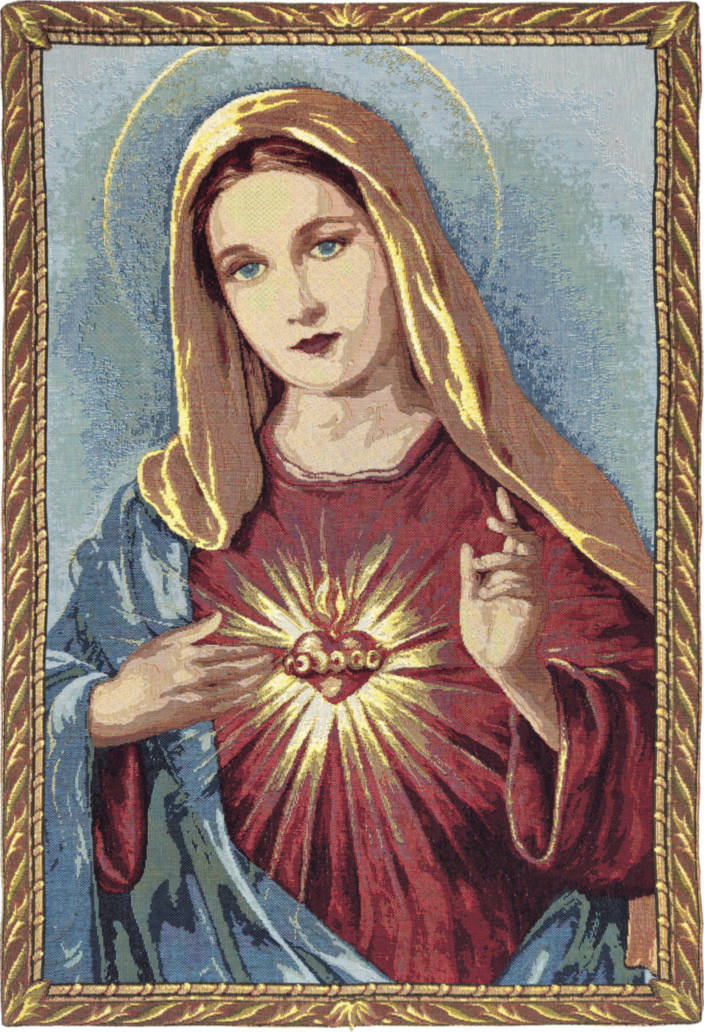 Inmaculado Corazón de María Tapices de pared Religiosos - Mille Fleurs Tapestries