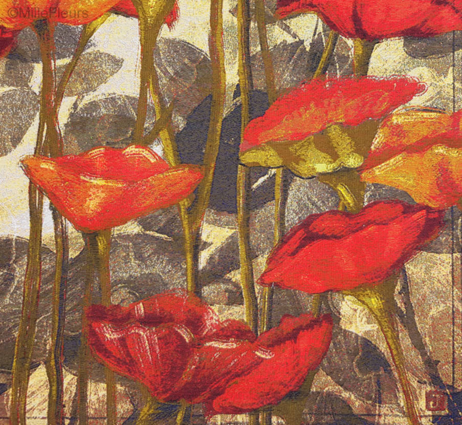 Red Storm I (Jeana) Tapisseries murales Art Edition - Mille Fleurs Tapestries