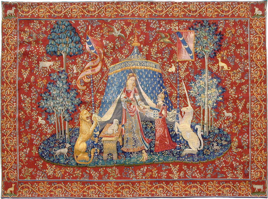 Aan mijn enige Verlangen Wandtapijten Wandtapijten met Zijde - Mille Fleurs Tapestries