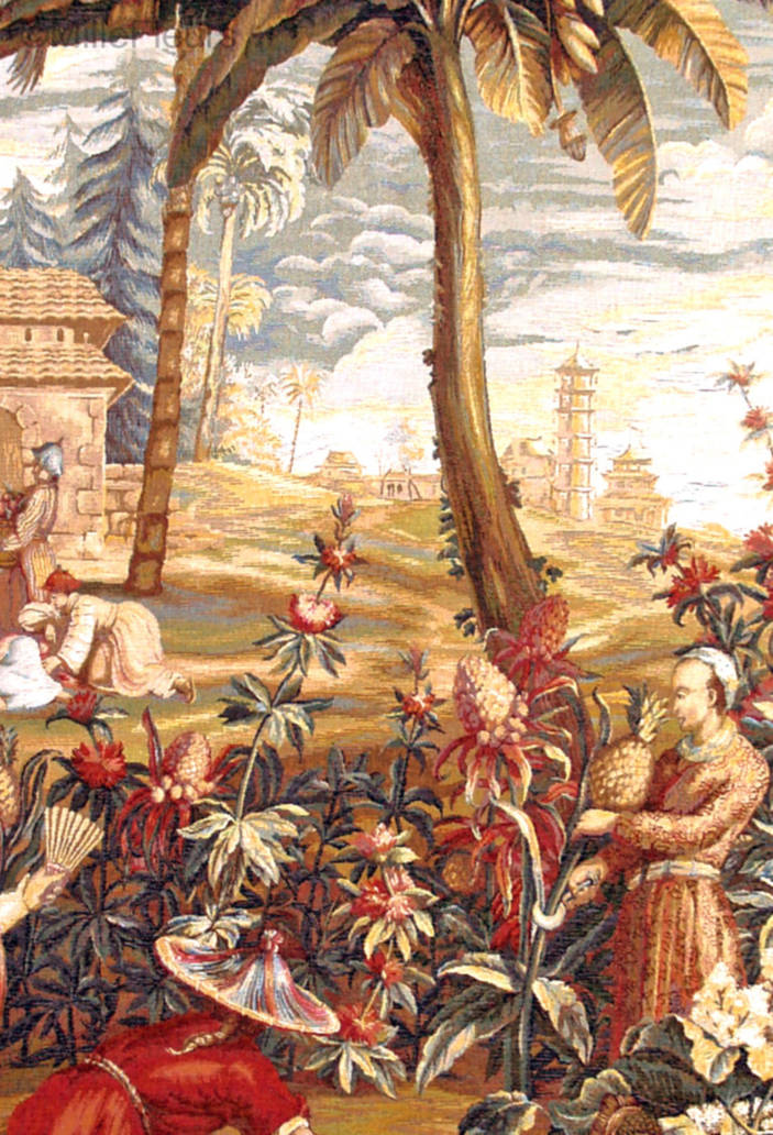 Pineapple Pickers Wall tapestries Orientalism - Mille Fleurs Tapestries