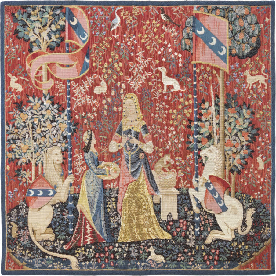 L'Odorat Tapisseries murales Dame à la Licorne - Mille Fleurs Tapestries