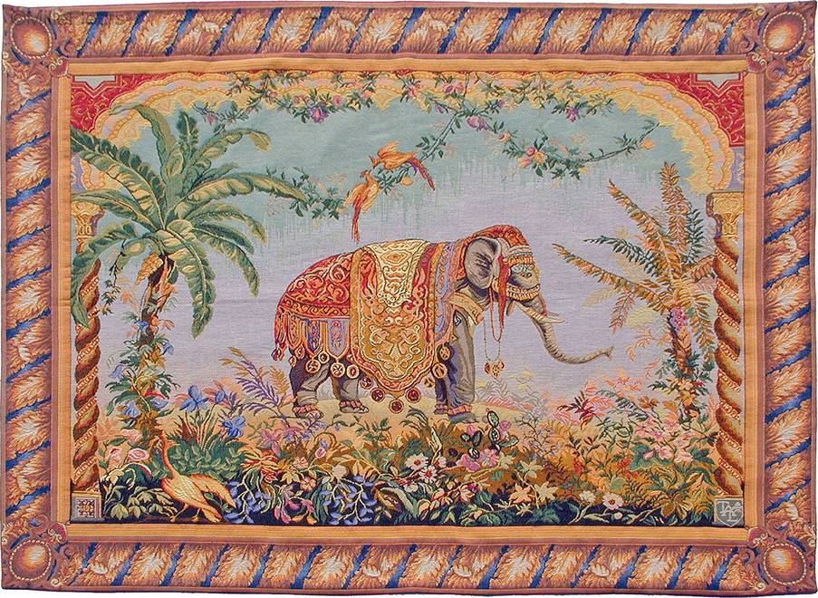 Olifant Wandtapijten Oriëntalisme - Mille Fleurs Tapestries