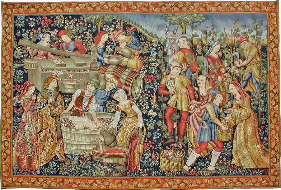 Large Grapes Harvest Wall tapestries Grapes Harvest - Mille Fleurs Tapestries