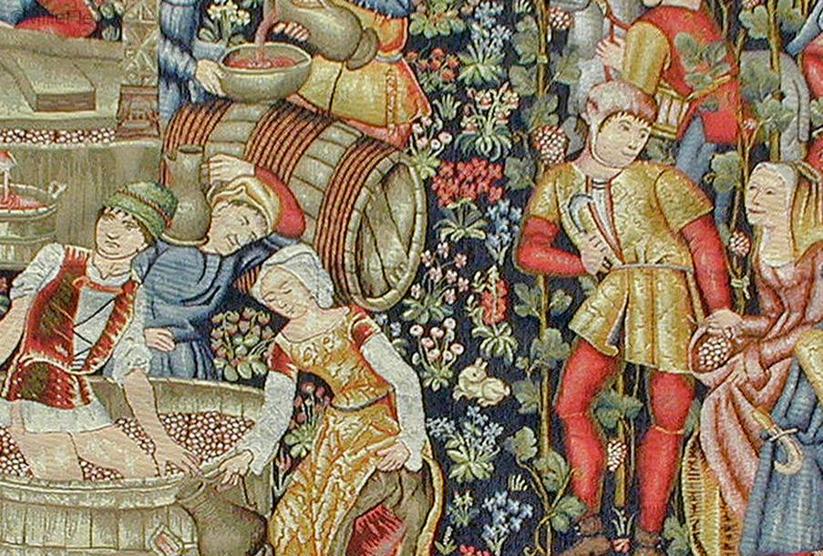 Large Grapes Harvest Wall tapestries Grapes Harvest - Mille Fleurs Tapestries