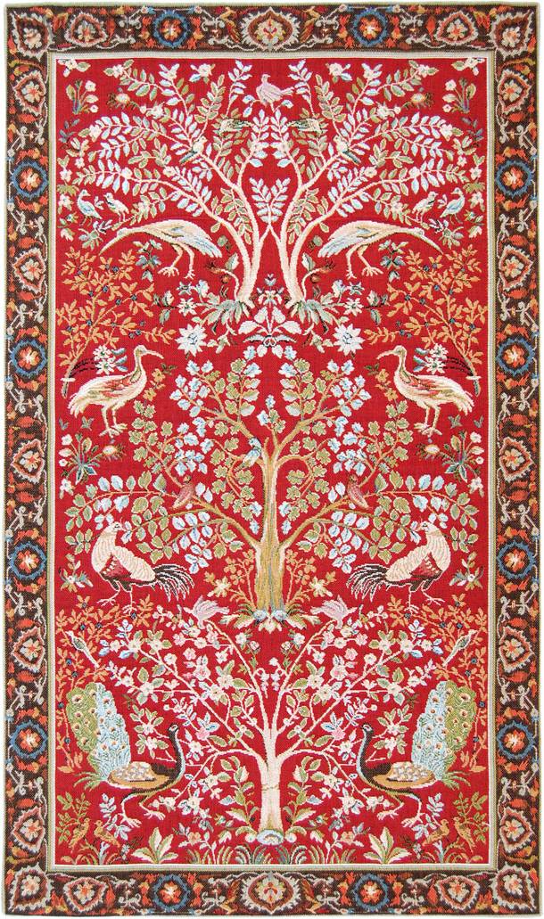 Tree of Life (William Morris), red Wall tapestries William Morris and Co - Mille Fleurs Tapestries