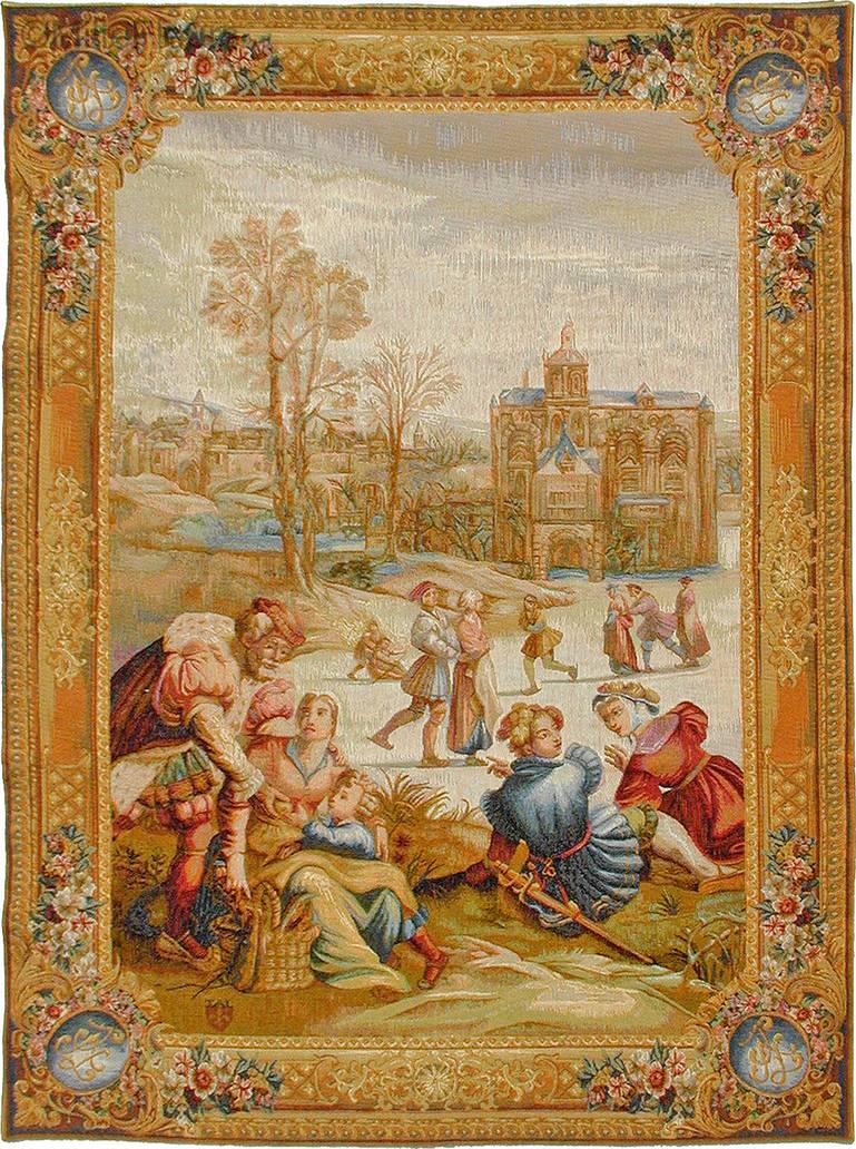 Ice Skaters Wall tapestries Empire and Neoclassical - Mille Fleurs Tapestries