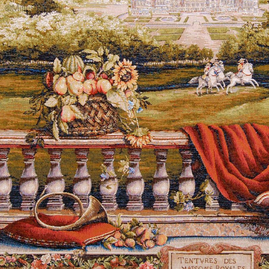 Terrace at the Castle Wall tapestries Castles and Gardens - Mille Fleurs Tapestries