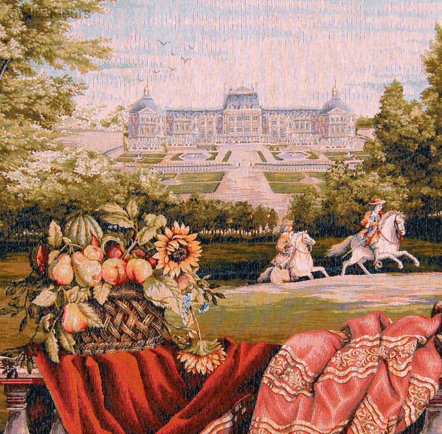 Terrace at the Castle Wall tapestries Castles and Gardens - Mille Fleurs Tapestries