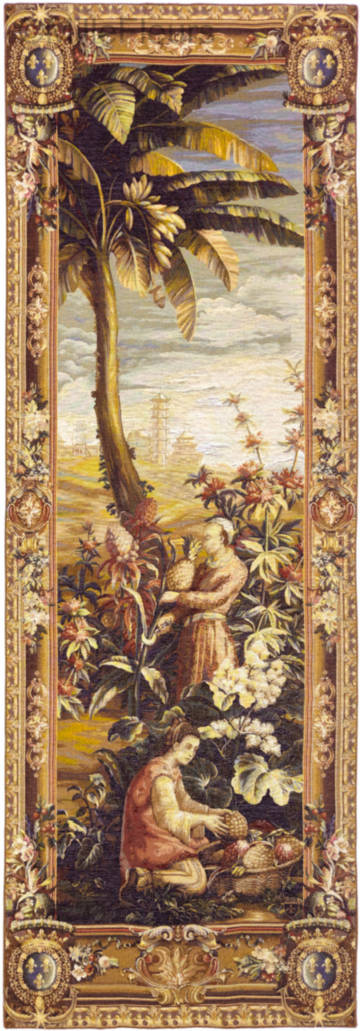 Pineapple Pickers Wall tapestries Orientalism - Mille Fleurs Tapestries