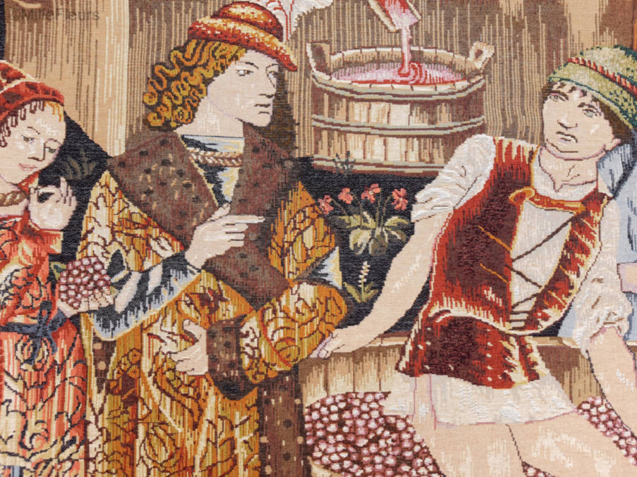 De Wijnpers Wandtapijten Wijnoogst - Mille Fleurs Tapestries