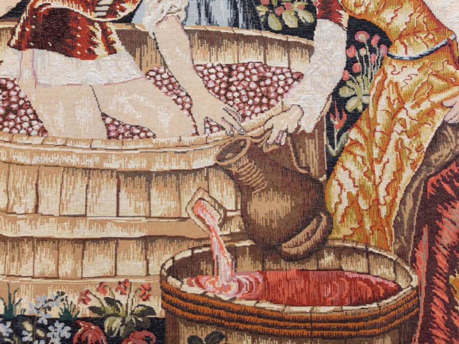 The Winepress Wall tapestries Grapes Harvest - Mille Fleurs Tapestries