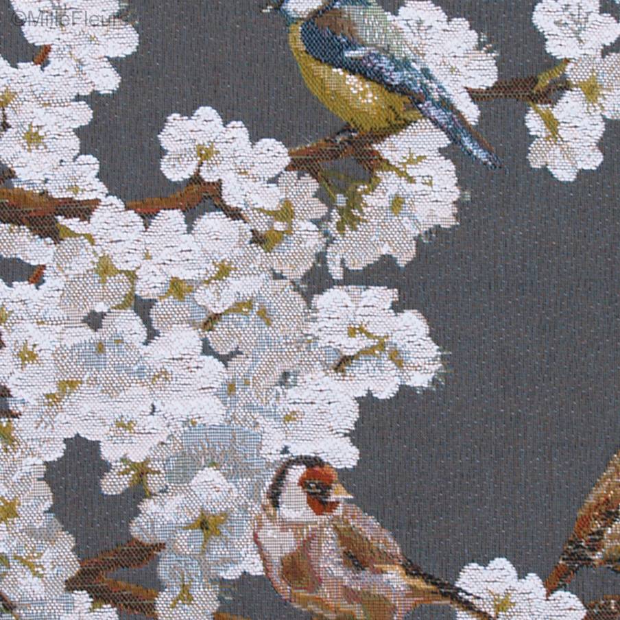 Zangvogels, grijs Sierkussens Vogels - Mille Fleurs Tapestries