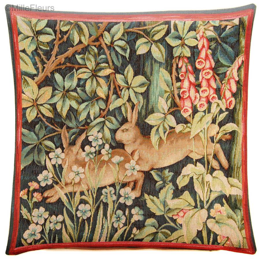 Two Hares (William Morris) Tapestry cushions William Morris & Co - Mille Fleurs Tapestries