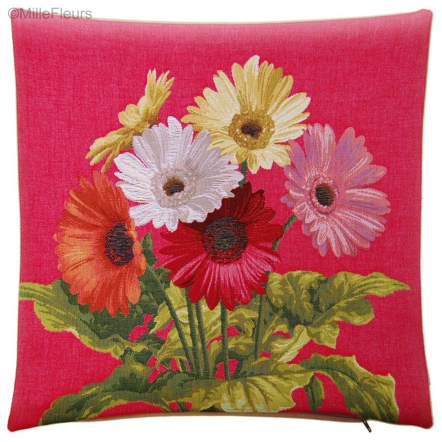 Gerbera Housses de coussin Fleurs contemporain - Mille Fleurs Tapestries