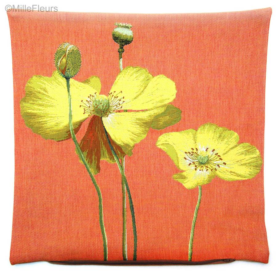 Two Yellow Poppies Tapestry cushions Poppies - Mille Fleurs Tapestries