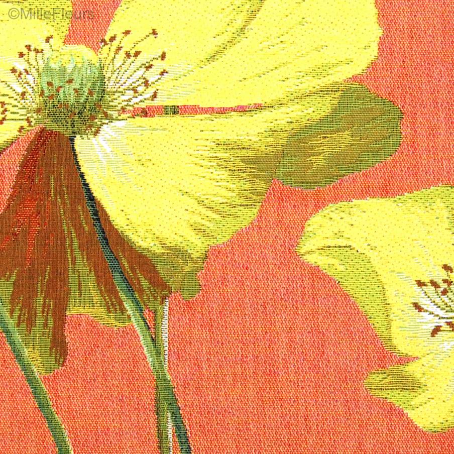 Two Yellow Poppies Tapestry cushions Poppies - Mille Fleurs Tapestries