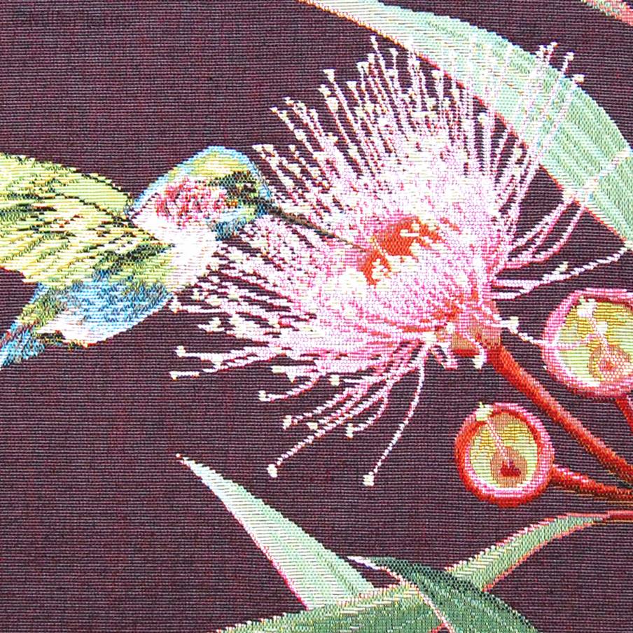Eucalyptus en Groene Kolibrie Kussenslopen Vogels - Mille Fleurs Tapestries