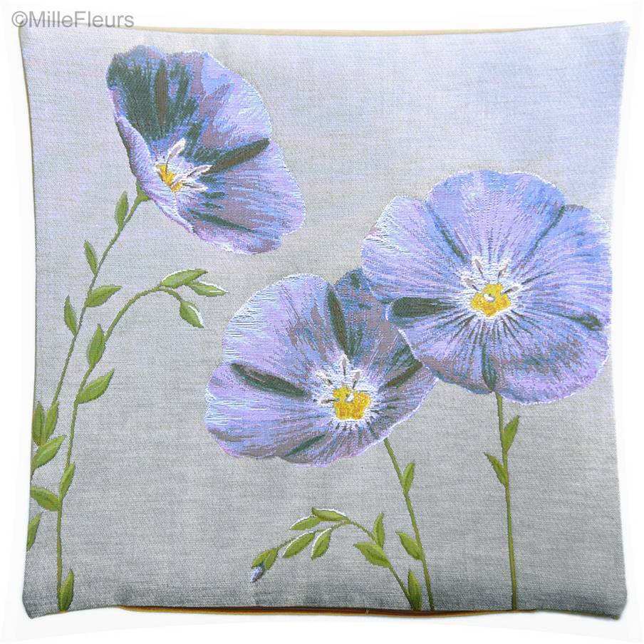 Fleurs de Lin Housses de coussin Fleurs contemporain - Mille Fleurs Tapestries