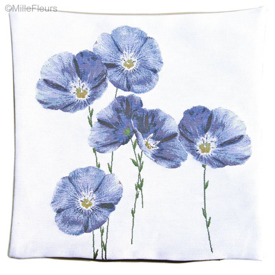 Flax Flowers Tapestry cushions Contemporary Flowers - Mille Fleurs Tapestries