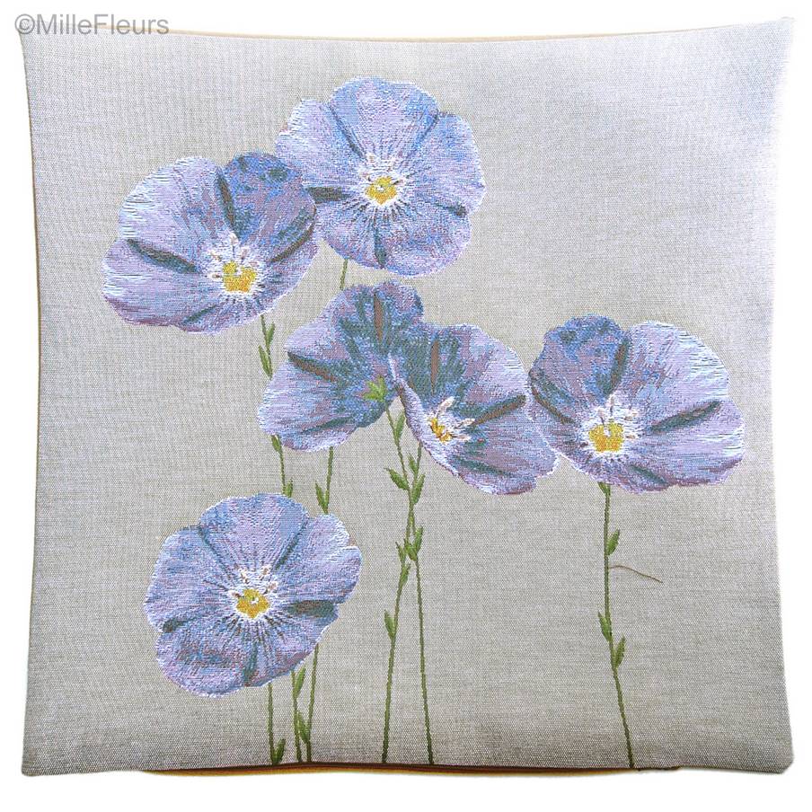 Flax Flowers Tapestry cushions Contemporary Flowers - Mille Fleurs Tapestries
