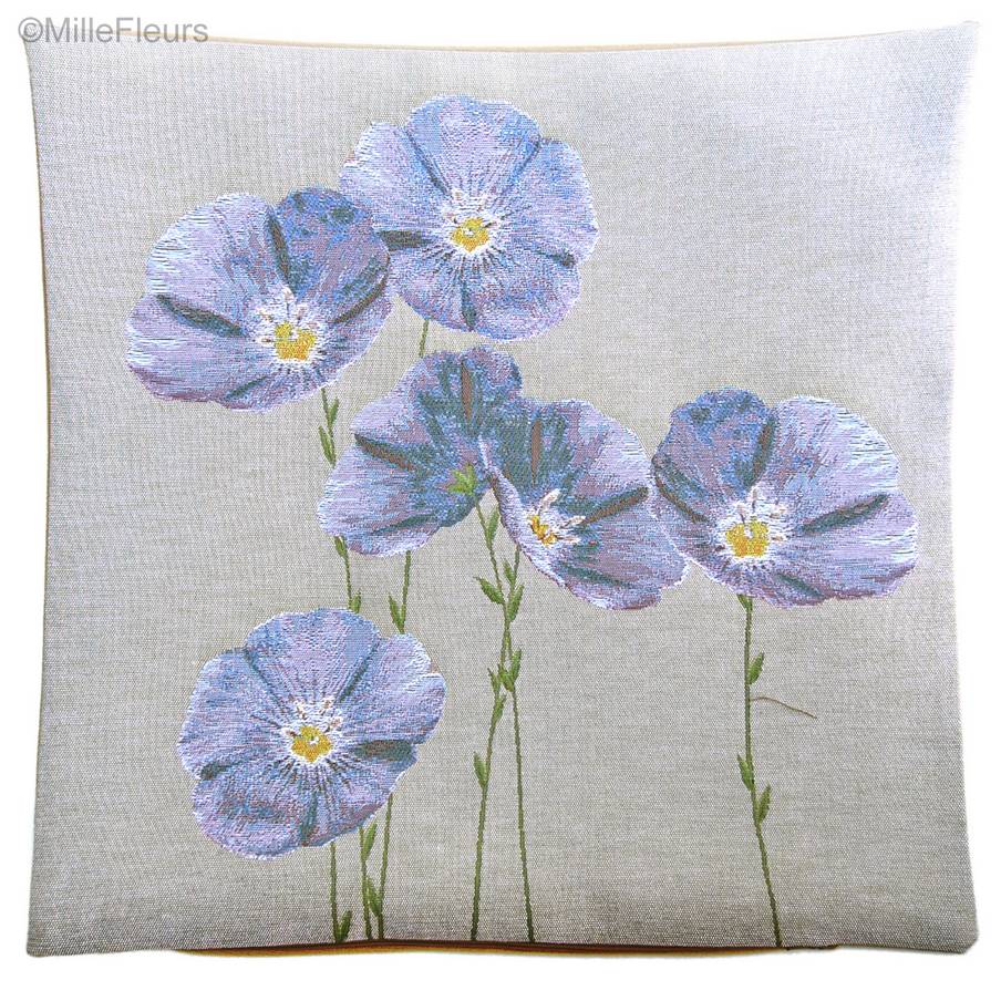 Vlasbloemen Kussenslopen Bloemen hedendaags - Mille Fleurs Tapestries