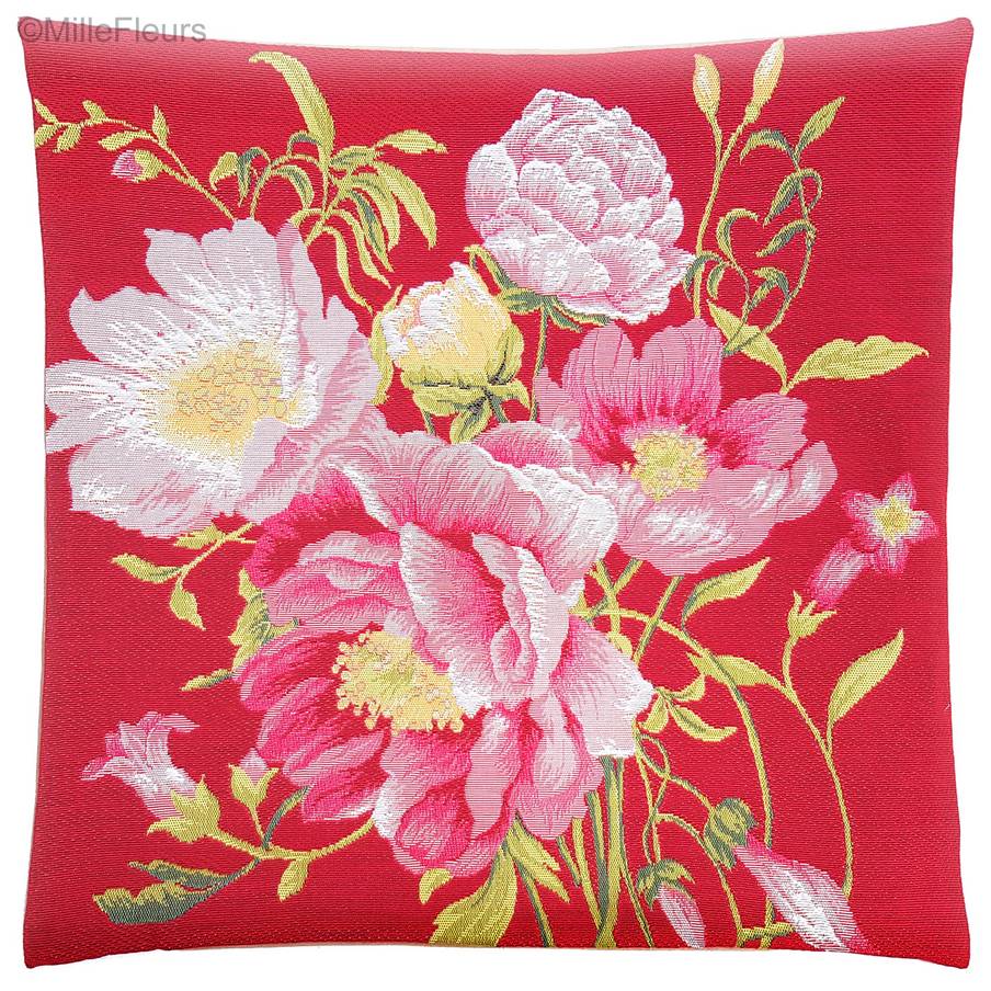 Explosion of Peonies Tapestry cushions Contemporary Flowers - Mille Fleurs Tapestries