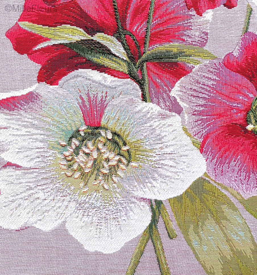 Helleborus Sierkussens Bloemen hedendaags - Mille Fleurs Tapestries
