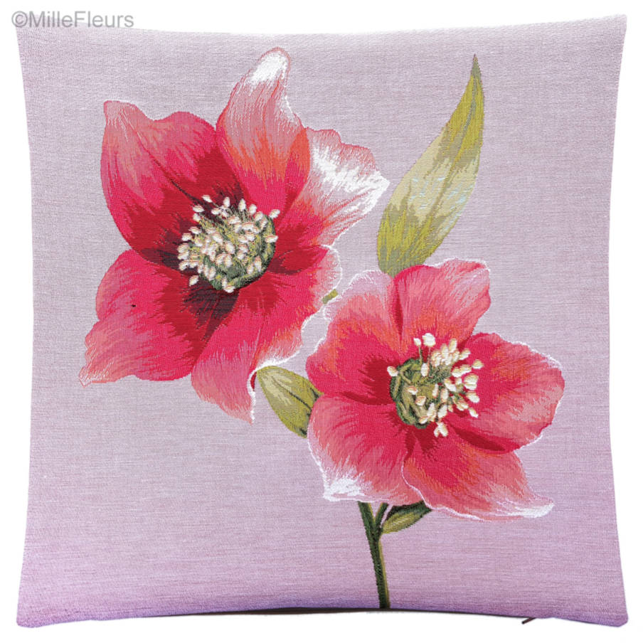 Hellebores Tapestry cushions Contemporary Flowers - Mille Fleurs Tapestries