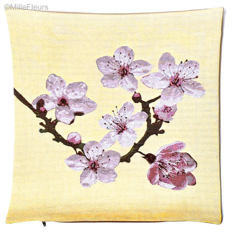 Japanese Cherry Blossom Tapestry cushions Contemporary Flowers - Mille Fleurs Tapestries