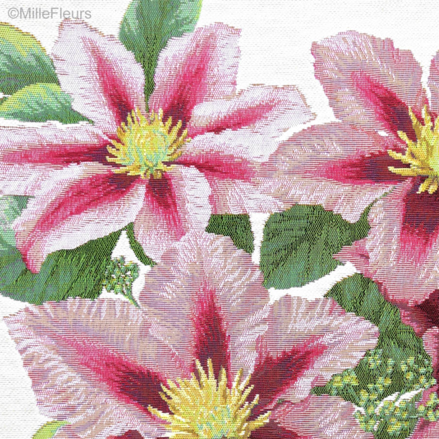 Clematis Tapestry cushions Contemporary Flowers - Mille Fleurs Tapestries